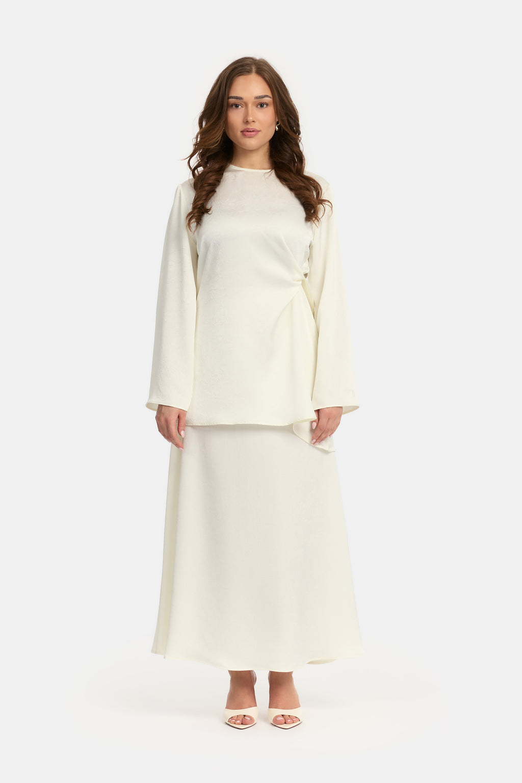 Textured Satin Knot Set - Off White