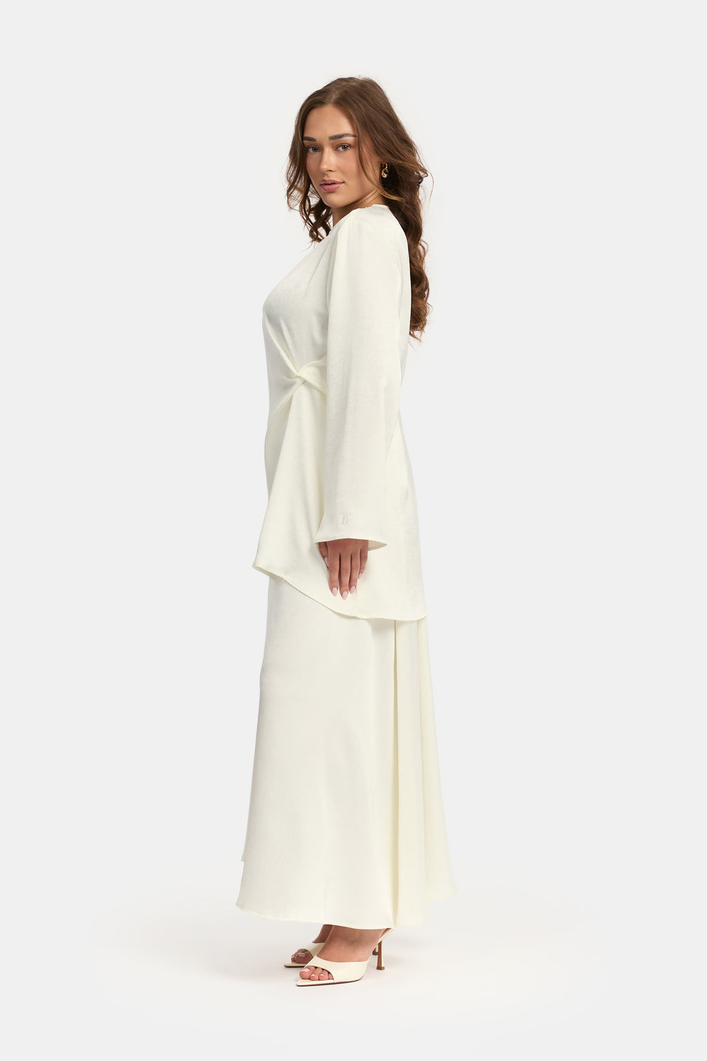 Textured Satin Knot Set - Off White