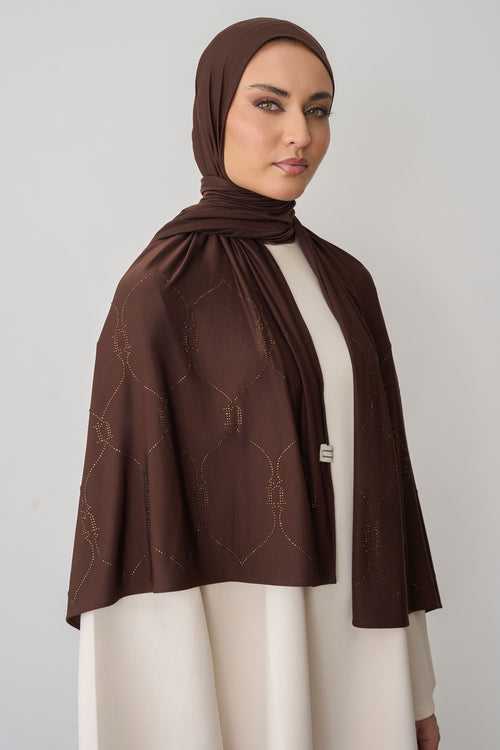 Liquid Jersey Stone Scarf | Espresso