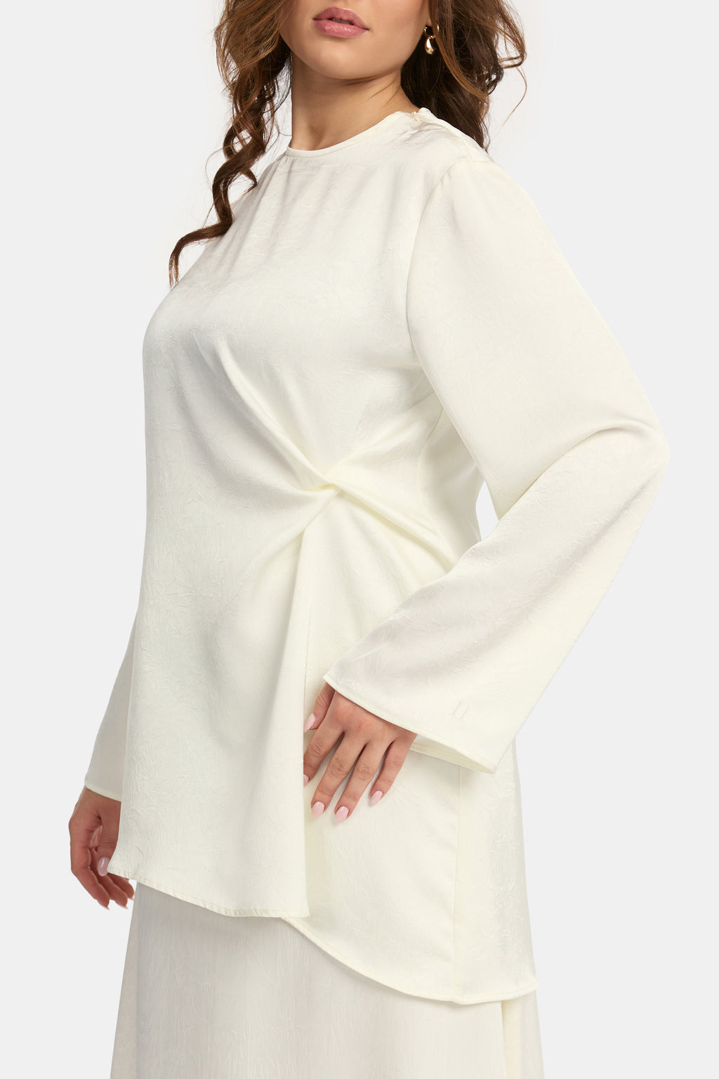 Textured Satin Knot Set - Off White