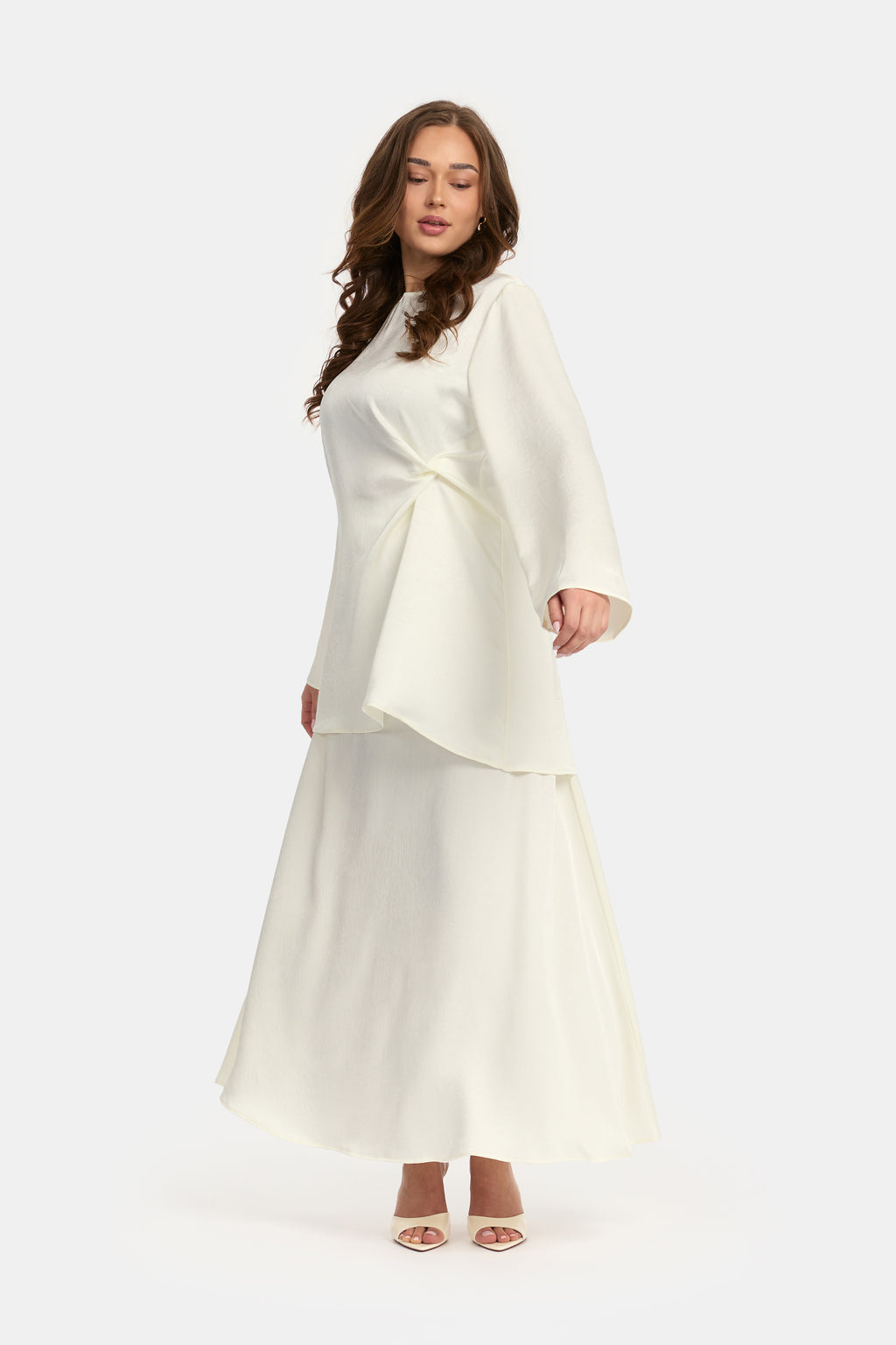 Textured Satin Knot Set - Off White