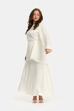 Textured Satin Knot Set - Off White