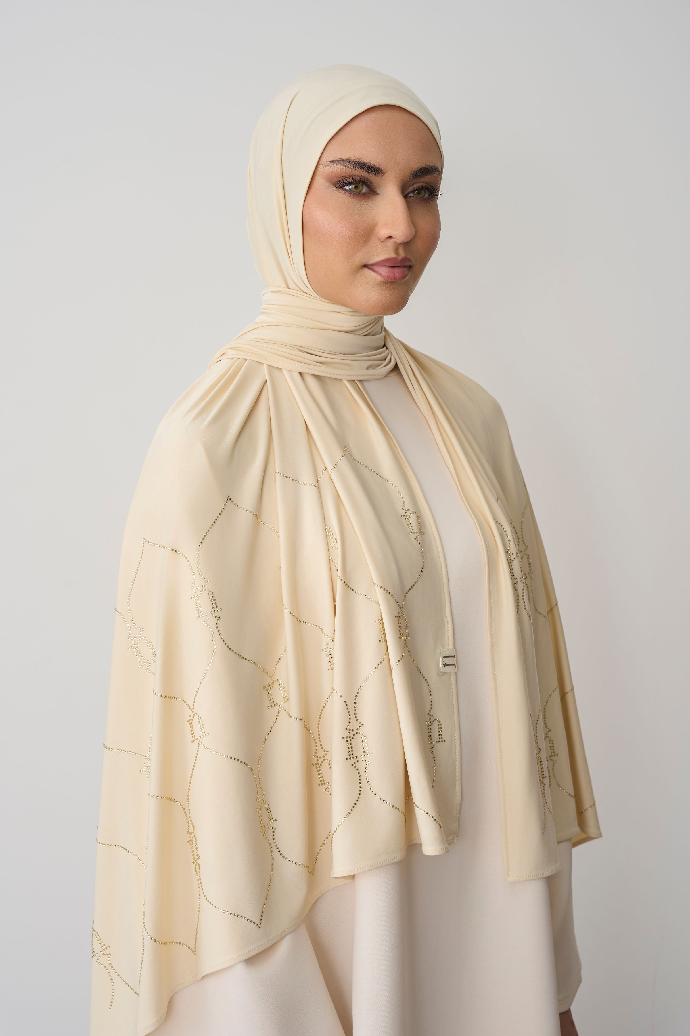 Liquid Jersey Stone Scarf | Vanilla Cream