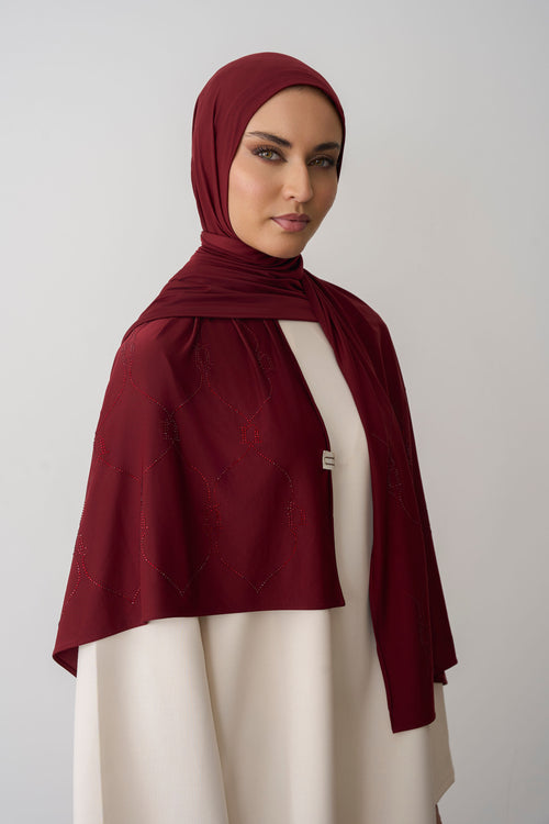Liquid Jersey Stone Scarf | Cherry