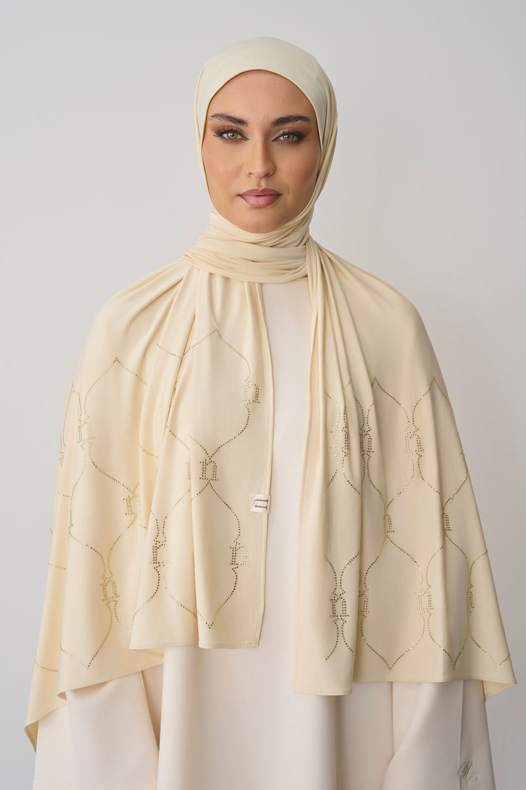 Liquid Jersey Stone Scarf | Vanilla Cream