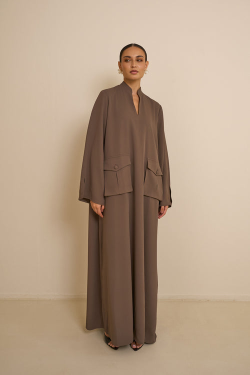 NIYA THE LABEL BROWN DRESS