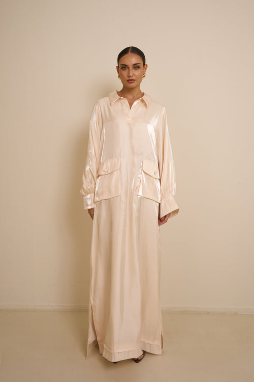 NIYA THE LABEL CLOTHING CREAMY DRESS