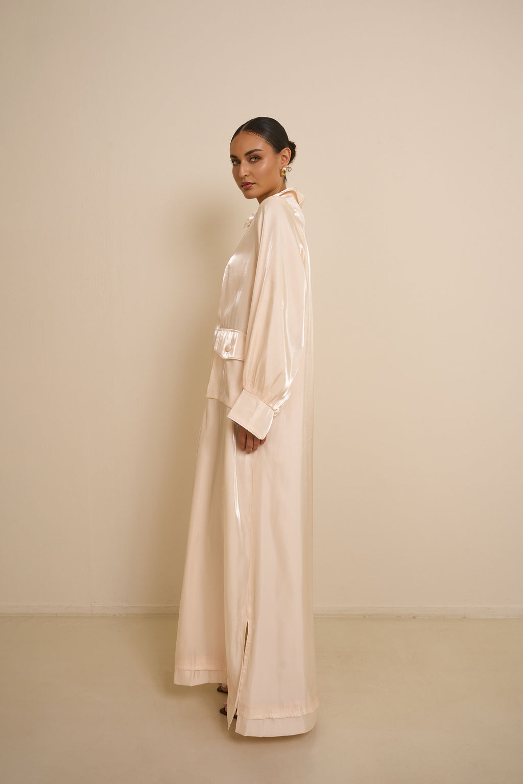 NIYA THE LABEL BEIGE DRESS WHITE