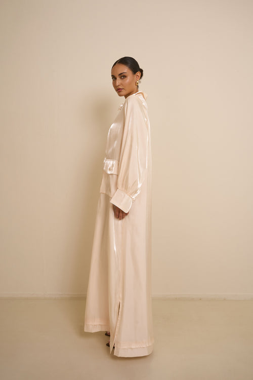 NIYA THE LABEL BEIGE DRESS WHITE